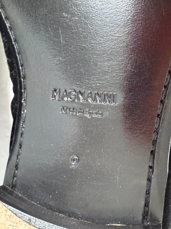 $398 Magnanni Vale Velvet Patent Leather Penny Loafers Men’s SZ: 9 Black Velvet main image 6
